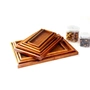 Khay bánh mì nâu hình chữ nhật khay gỗ rắn tấm gỗ tấm gỗ tấm Nhật Bản tách trà khay - Tấm đĩa gỗ