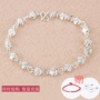 S925 sterling bạc nữ vòng tay nữ Nhật Bản và Hàn Quốc đơn giản ngọt ngào hoa hồng vòng tay bạc quà tặng quà sinh nhật chữ vòng tay chỉ đỏ