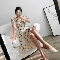 Ретро милое элегантное платье, юбка, 2019, рукава фонарики