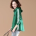 Quần áo hàng hoá ban đầu kích thước lớn Hàn Quốc phiên bản của giản dị sọc trùm đầu áo len đáy áo sơ mi của phụ nữ 2018 mùa xuân và mùa thu nạp L200 áo khoác nữ hàng hiệu Áo len