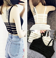 Lại rỗng ngắn sexy dây đeo nữ mùa hè 2018 new cotton Hàn Quốc phiên bản của hoang dã rắn màu slim vest ống top áo bra đẹp