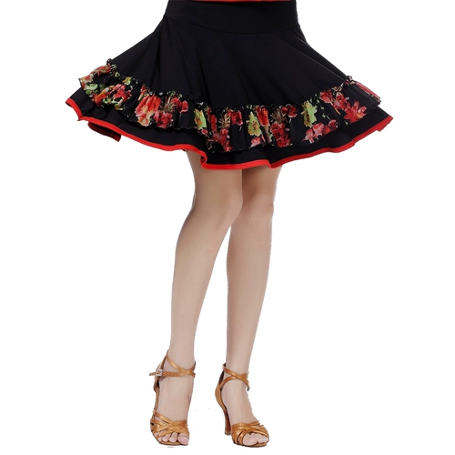 Квадратная танцевальная юбка летняя новая цветочная марля, сшивая большая юбка, танцевальная танце