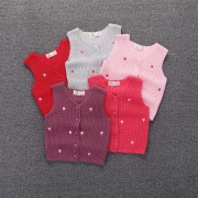 Váy xuân hè 2019 cho bé gái vest 0-1-2-3 tuổi công chúa cotton trẻ sơ sinh đan áo - Áo ghi lê