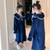 áo ngủ dài tay nữ mùa thu và phần dài mùa đông flannel Pyjama nữ mùa xuân và mùa thu áo khoác ngoài của Hàn Quốc phiên bản của tracksuit nhung san hô chân váy xếp ly ngắn váy đầm