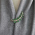 Cổ điển màu men xanh lá pin Nhật Bản và Hàn Quốc vừa cardigan khăn choàng khóa trâm áo len đan áo từ cổ áo Trâm cài
