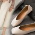 Mùa thu Châu Âu và Hoa Kỳ retro đầu vuông nông miệng giày đơn nữ mùa hè cung một bàn đạp V miệng thấp để giúp làm việc giày nữ bà Giày cắt thấp