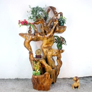 Toon gỗ nanmu gỗ hoa đứng một gốc khắc hoa cây cảnh kệ tự nhiên cổ cơ sở trang trí cửa hàng - Các món ăn khao khát gốc