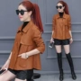 Áo khoác da nữ bình thường 2019 xuân hè mới phiên bản Hàn Quốc của quần áo mùa thu hoang dã ngắn áo khoác mỏng - Quần áo da ao da cao cap
