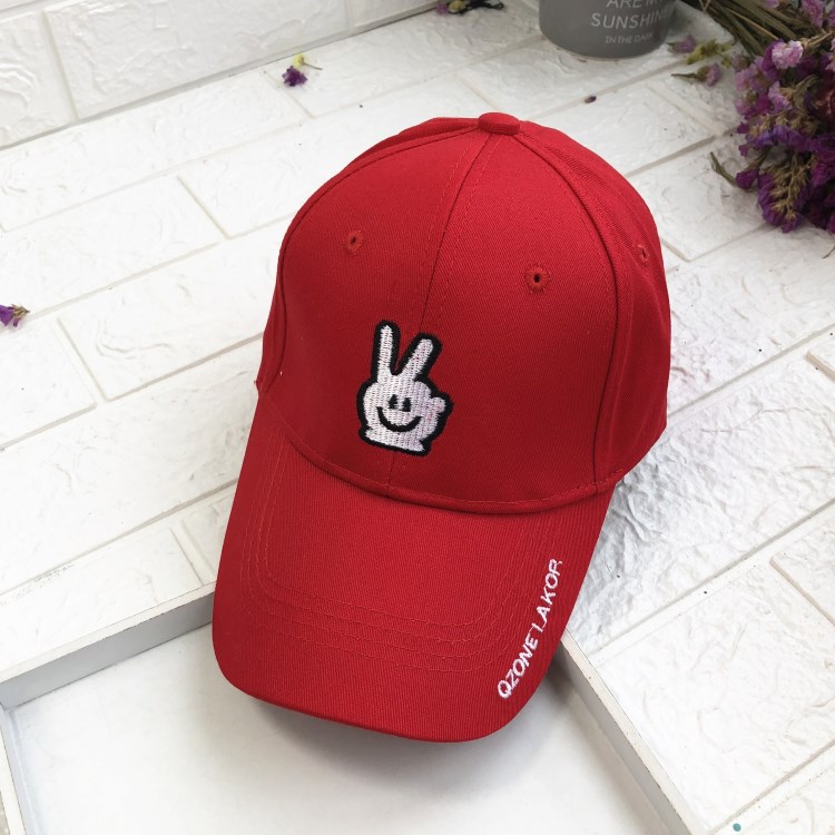 RedKorean version Zhongda Tong Baseball sunshade Hat men and women Primary and middle school students sports meeting Hat Sunscreen Duck tongue perform Hat