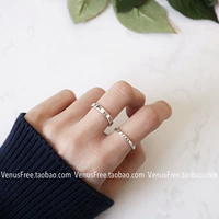 Kiểu dáng tinh tế và đơn giản 2 chữ bạc 925 sterling chữ Hy Lạp chữ số La Mã nhẫn nhẫn khai mạc Hàn Quốc - Nhẫn nhẫn cưới bảo tín minh châu