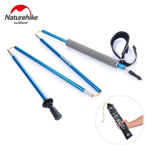 NH Outdoor Clacking Stick Ultra -light 7001 Алюминиевая скорость замки четыре секции складной пешеходной трости Прямой ручкой для лазанча