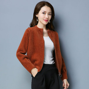 Fur coat nữ 2018 mới mùa xuân mới thời trang mink ngắn crop cardigan mùa thu và mùa đông của phụ nữ hoang dã áo triều