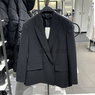新しい女性のブラック スーツ ルーズ ダブル ブレスト スーツ ジャケット 2753032 800