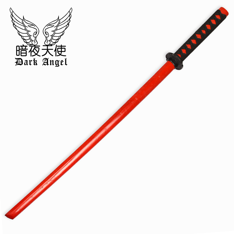 Wine Red Stick Knife - 100Cm + Knife BagBushi blade Wooden sword Japan wood cutter jk stick Photo Props knife cos Toys Sheath Juhe Road drawing hit long Tang Dynasty transverse
