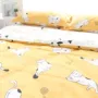 Dễ thương màu ấm phim hoạt hình cô gái vẽ tay mèo bông twill chăn chăn gối đơn mảnh có thể được tùy chỉnh - Khăn trải giường ga trải giường cotton