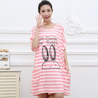 Nightdress nữ mùa hè thêm kích thước lớn chất béo cotton mm lỏng cộng với phân bón để tăng 200 kg mang thai phương thức dài nightdress váy ngủ mùa đông