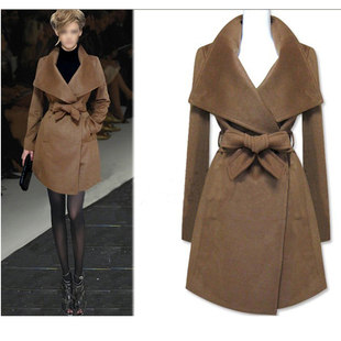 Demi-season Long Fashionable Woolen Coat, Cashmere, Mid-Length, EUROPEAN STYLE