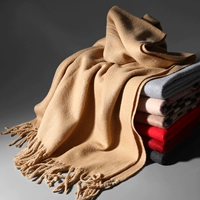 Цветной демисезонный шарф, черная утепленная накидка, зимний мужской кашемир
