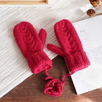 [Теплый сезон] шерстяные перчатки для шерсти с чистым цветом шерстяные перчатки густой корейская версия зимней женской теплой ручной работы ручной работы