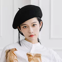 Демисезонная шапка, шерстяной японский универсальный берет, в корейском стиле