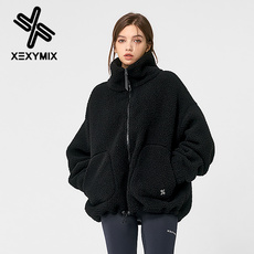 Куртка для йоги 韩国xexymix休闲百搭连帽女秋冬羊羔毛外套加厚保暖外套xa5410g