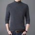 100% áo len cashmere nguyên chất nam Ordos thành phố cổ cao áo len đôi ve áo nam chạm đáy áo len lỏng áo khoác da lộn nam Áo len Cashmere