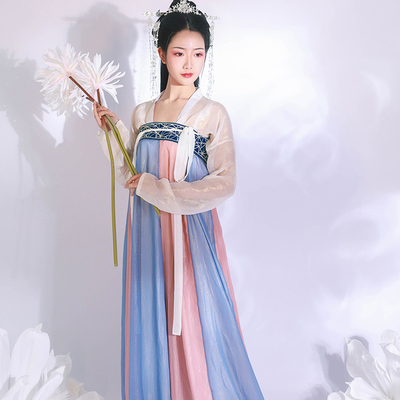 芳菲色 现货 一片式12破6米摆传统汉服女装齐胸高腰襦裙日