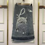Элитная модная джинсовая юбка, высокая талия, облегающий крой, 38