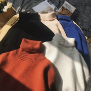 Chất lượng tốt mùa đông màu rắn dày cao cổ áo len nam xu hướng áo len Hàn Quốc phiên bản của bộ lỏng đáy áo len