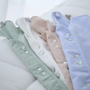 Mô hình thiết kế. Retro vỏ đôi khóa Hàn Quốc đơn giản v-cổ bông và vải lanh nữ mùa hè mới lỏng áo sơ mi tinh khiết áo sơ mi trắng