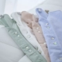 Mô hình thiết kế. Retro vỏ đôi khóa Hàn Quốc đơn giản v-cổ bông và vải lanh nữ mùa hè mới lỏng áo sơ mi tinh khiết áo sơ mi trắng áo sơ mi trắng nữ