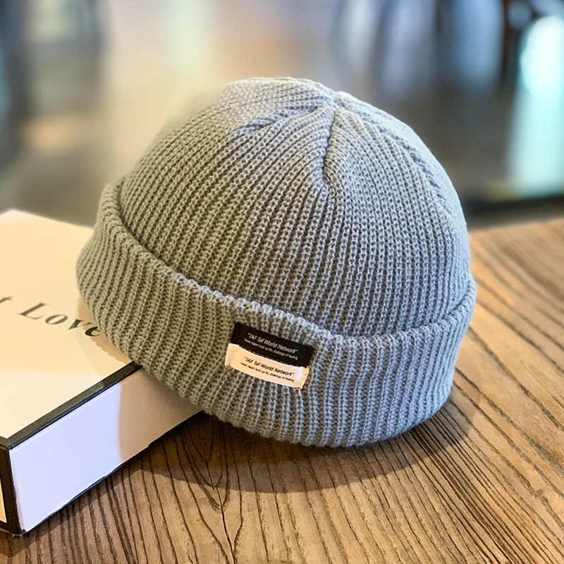 Gray/double row letter mark melon skin hat