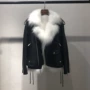 Mùa thu đông mới lông cáo Hained leather leather nữ lông thú ngắn áo khoác da xe máy hai mảnh 2018 - Quần áo da áo da nhung tuyết