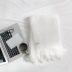 Tua chăn đan tối giản màu trắng xám sofa chăn che chân nghỉ trưa chăn đa chức năng giải trí chăn mền ấm - Ném / Chăn mền nỉ giá rẻ Ném / Chăn