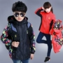 Boy plus áo khoác nhung ba trong một mùa thu và mùa đông mặc đồ thể thao ngoài trời cho bé trai áo khoác phao trẻ em