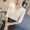 2018 Hàn Quốc phiên bản của năm điểm tay áo băng lụa t-shirt mùa thu phần mỏng Slim mỏng màu rắn V-Cổ tay áo knit đáy áo phụ nữ áo len nữ form rộng