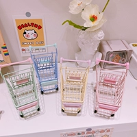 То же самое INS Girl Heart Pink Supermarket Small Cart Iron Mini Mini Mini Shophing Pufft Hore Camer камера камера