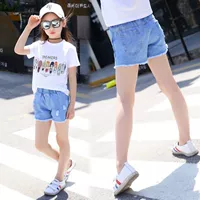 Quần short bé gái mùa hè 2019 mới quần jeans cotton trẻ em nước ngoài mặc quần bé gái bé gái lớn - Quần thời trang bé trai