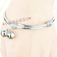 Nhật Bản và Hàn Quốc đơn giản kéo đẩy bóng mạ bạc 925 sterling đôi chuông vòng đeo tay retro Sen nữ vòng tay trang sức vòng tay trầm hương