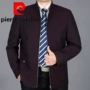 Pierre Cardin 18 mùa xuân mới người đàn ông trung niên cổ áo cổ áo jacket cộng với phân bón XL daddy áo giản dị áo khoác nam kaki