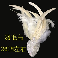 С высоким содержанием страза, перья белые