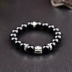 Mở Obsidian 貔貅 Vòng tay Lucky Fortune Transit Crystal Silver Bracelet Ball Bing Đàn ông và phụ nữ Tính cách đơn giản chuỗi đeo tay Vòng đeo tay Clasp