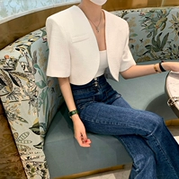 Южнокорейский тонкий модный товар, белый короткий пиджак классического кроя, популярно в интернете, по фигуре, короткий рукав