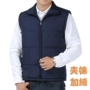 Mùa thu và mùa đông cha mặc vest vest trung niên XL dày lên bông áo vest vest lỏng áo khoác ba lỗ nam