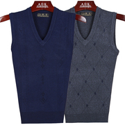 Trung niên vest vest cha nam mùa xuân và mùa thu cardigan dệt kim cashmere áo len nam cao cấp len vest
