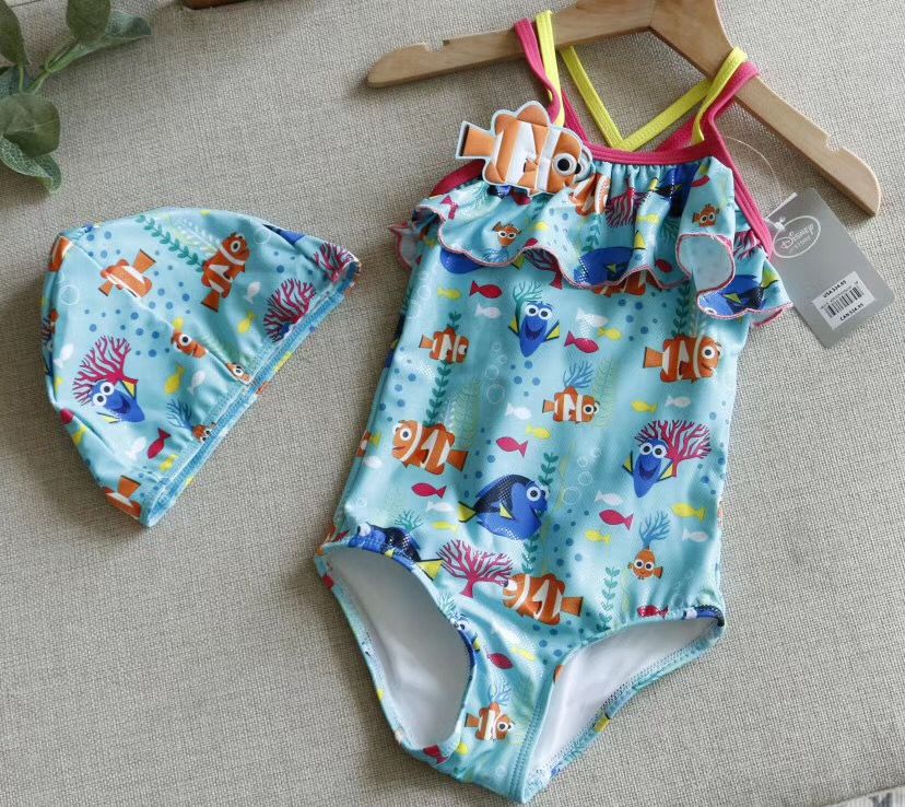 Clownfish ConjoinedOut K children Swimsuit Sweet Conjoined body hot spring Swimming suit girl The Little Princess baby Frozen Swimming suit
