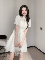 Yichic ｜ Модный новый китайский стиль ｜ Ретро -режиссеры элегантное временное платье пузырькового рукава xa0911