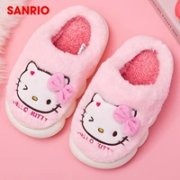 Hello Kitty, детские демисезонные нескользящие милые удерживающие тепло тапочки на платформе