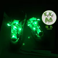 Светящиеся шнурки зеленый свет, пара пар батареи CR2032