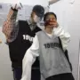 Cô gái dịu dàng mùa thu và mùa đông Hàn Quốc INS siêu lửa Harajuku BF gió lỏng thư đan áo vest nam và nữ thủy triều áo khoác nữ trung niên